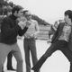 Raymond Chow (center) standing between John Saxon and Bruce Lee on the set of Enter The Dragon.
